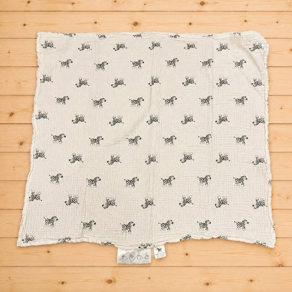 Amazing Baby Blanket Zebra Muslin Swaddle Premium Cotton White Gray 48"x42"[A4] - Picture 6 of 9